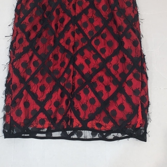 MILLY Alix Embroidered Strapless Sweetheart Dress, Black/Red size 4 - Picture 11 of 16